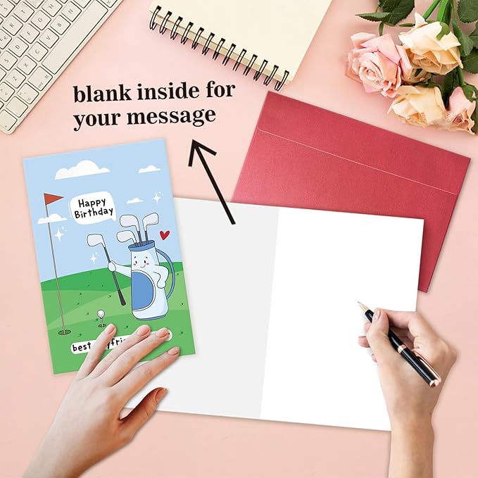 Funny Golf Birthday Card for Boyfriend, Golf Lover Birthday Card from Girlfriend, Best Boyfriend by Par