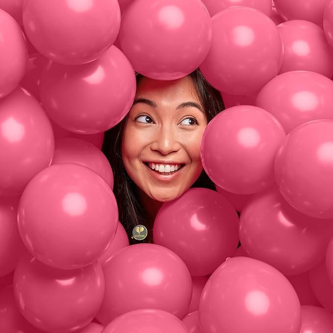 AFTERLOON® Biodegradable Mini Balloons 50 pcs Bubble Gum Pink 5 Inch, Matte Color Thickened Extra Strong Latex Helium Float, Baby Shower Gender Reveal Garland Wedding Birthday Party Decorations