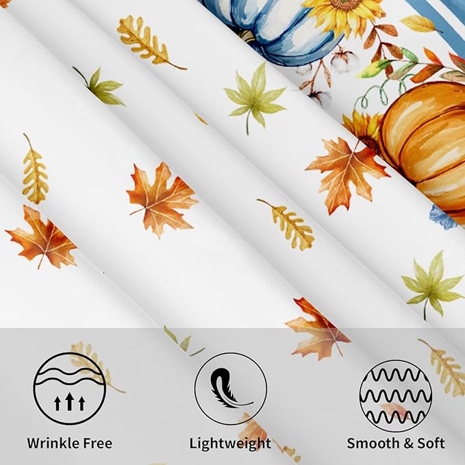 Fall Round Tablecloth 60 Inch Autumn Orange Pumpkin Outdoor Table Cloth Thanksgiving Tablecloth Maple Leaf Table Cover for Kitchen Dinner Room Holiday Party Home Decor