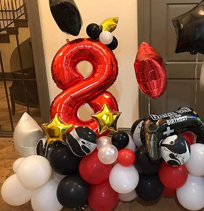 40 Inch Red Number 7 Balloon Large Red Foil Balloon Red 7 Balloons Mylar Helium Balloon for 7th Birthday Party Decorations Girls Boys Baby Shower Wedding Anniversary Decoration