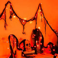 Halloween Fairy String Lights Indoor,Orange Battery Operated Lights, 30LED Battery Powered Timer 8 Mode 9.9Ft, Fall Garland with Black Cloth Gauze for Party Room Mental Fireplace Decorations (1PACK)