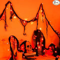 YAOZHOU Halloween Decorations String Lights Indoor, Orange 30LED with Black Gauze, Timer Battery Operated 9.9Ft Creepy Cloth Spooky Lights, Gothic Party Room Decor 2 Mode(2Pack)