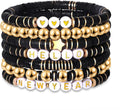 Surfer Heishi Bracelets for Women Stackable Rainbow Vinyl Disc Clay Beaded Stretch Bracelets Elastic Layering Friendship Bracelets Boho Summer Beach Jewelry