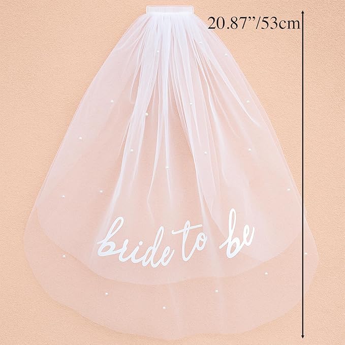 Bride to Be Sash Veil Bachelorette Party Accessories, Bridal Shower Decorations, Engagement Gifts for Bride