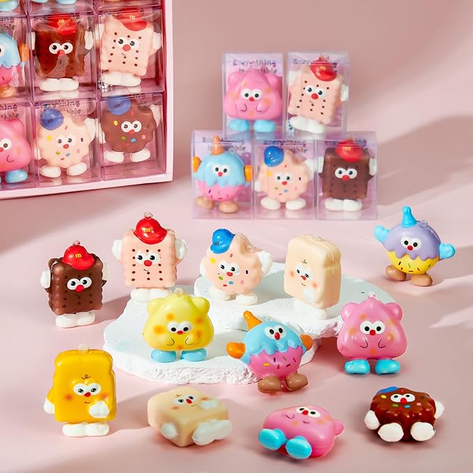 Winrayk Ice Cream Party Favors, 24 Pack Mochi Squishy Fidget Toys Bulk Kids Kawaii Stress Relief Squeeze Toys with Card and Individual Packaging Birthday Gifts Easter Basket Christmas Stocking Stuffer