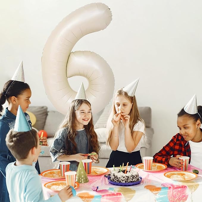 40 inch Beige Number Balloon Giant Foil Helium Balloons Cream White Number 0 Balloon for Birthday Party Anniversary Decorations Supplies