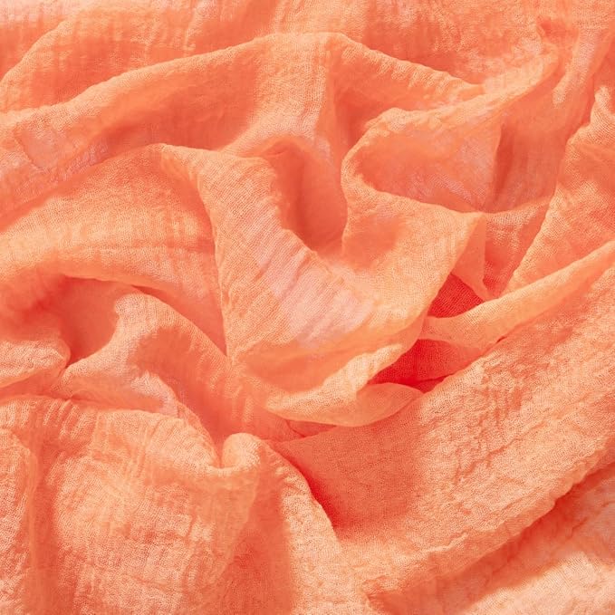Socomi 6pcs Peach Easter Spring Gauze Cheesecloth Table Runner 120 Inch Rustic Boho Cheese Cloth Runner for Wedding Party Baby Bridal Shower Centerpiece Decoration Holiday Home Decorations