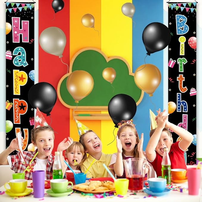 Birthday Decorations Banner, Happy Birthday Door Sign for Men Women Boys Girls Ideal Birthday Decorations Party Supplies Outdoor Indoor 72 x 12 Inch