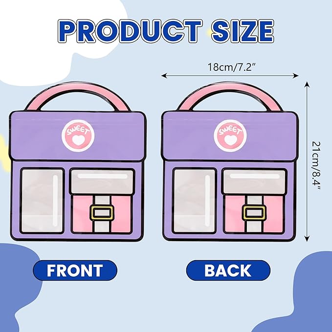 Muitcdo 20 PCS Small Goodie Bags for Kids with Handles Cute Party Favor Bags Seal Plastic Children Gift Wrap Bags Bulk Snack Candy Treat Bags for Birthday Back to School Classroom Travel