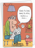 NobleWorks 50th Milestone Birthday Greeting Card with 5 x 7 Inch Envelope (1 Card) Early to Bed 50 Birthday 5089