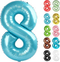 Pearlescent Blue Number 8 Balloon 40 Inch, 8 Balloon Number, 8th Birthday Decorations, Pearlescent Blue Party Supplies for Boys Girls