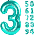 Teal Blue 3 Balloon, Number Balloons 40 Inch, 3rd Birthday Decorations for Kids Girls Women Party Supplies for Party Decorations, Number 3 Balloon