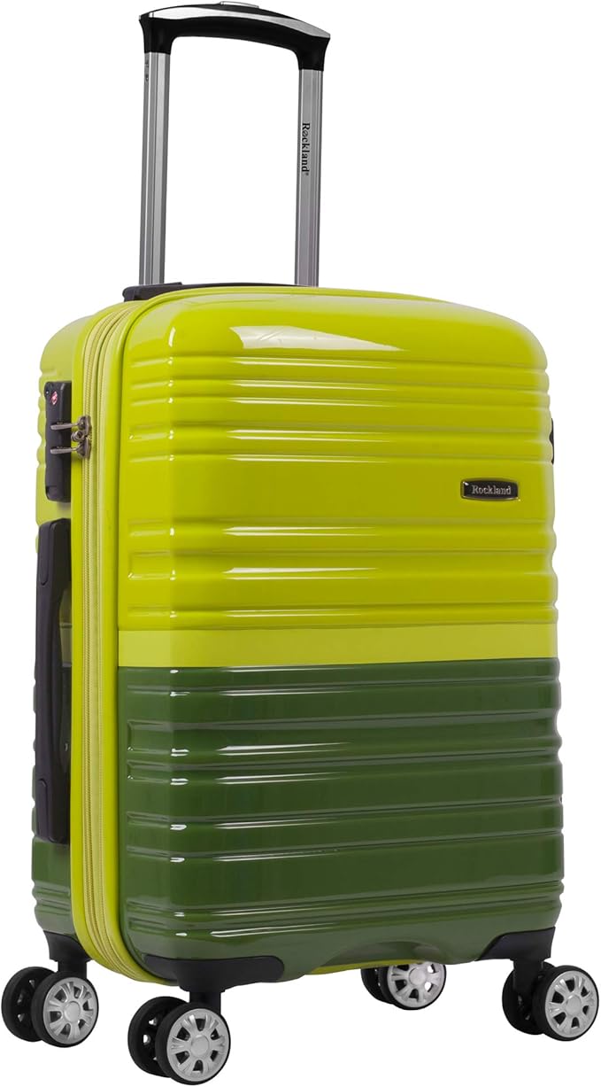 Rockland Melbourne Hardside Expandable Spinner Wheel Luggage, Carry-On 20", Two Tone Green