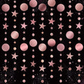 Glitter Star Garlands Decorations, 52 Feet Star Paper Garland Banner, Circle Dot Star Hanging Streamers for Valentine's Day Wedding Anniversary Birthday Ramadan Graduation Party Supplies Decorations