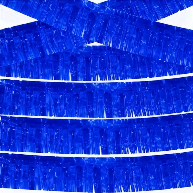 Blue Foil Fringe Garland 6Pcs 10 Feet Metallic Tinsel Hanging Curtain Glitter Backdrop Banner for Parade Floats Christmas Wedding Party Decorations