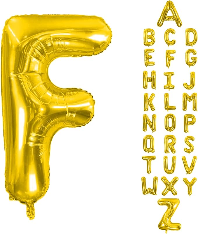 Letter Balloons 40Inch Large Giant big Foil Mylar Gold Balloons F for Birthday Party Decorations