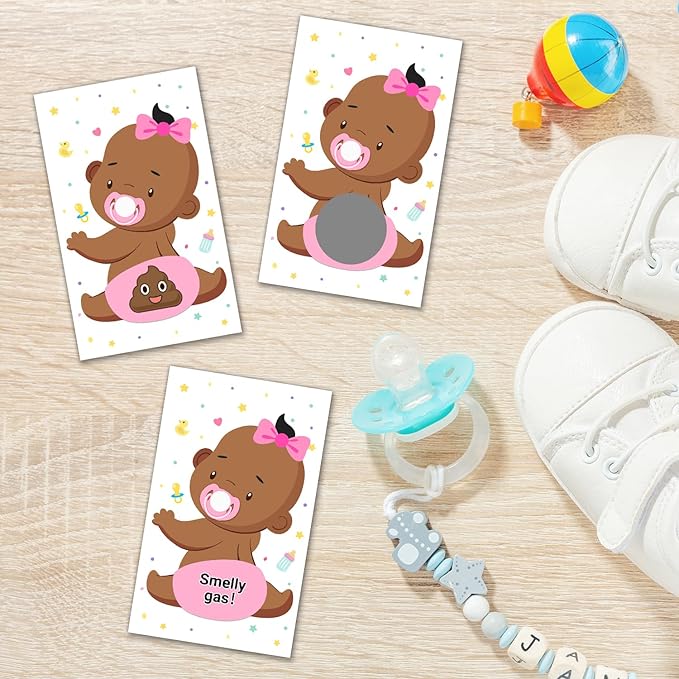 38 Baby Shower Raffle Card Game for Girls - Baby Shower Lottery Tickets Games Door Prizes Scratch off Cards Games Baby Shower Party Favor - Baby Shower Activity and Idea (White)