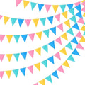 Outus 6 Pack 72 Flags/8.2 ft Rainbow Pennant Banner, Multicolor Bunting String Triangle Flags Garland for Birthday Party Classroom Carnival Baby Shower Indoor Outdoor Decorations(Macaron Colors)