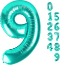 40 Inch Blue-green Numbers 9 Balloon, Balloons Decorations for 9 19 90 Birthday Party, Engagement, Wedding, Graduations, Photo Shoot Supplies