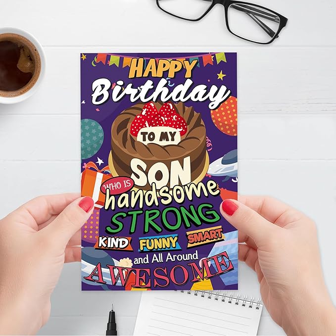 Birthday Card for Son, Funny Birthday Card to Son from Mom Dad,Bday Card for Sons Adult, Coolest Bday Gifts Ideas for Sons