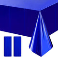 2 pcs Royal Blue Plastic Table Cloth 54" x 72" Iridescence Navy Blue Party Tablecloth Sparkly Table Covers for Graduation 4th of July Princess Birthday Winter Christmas Party Decoration