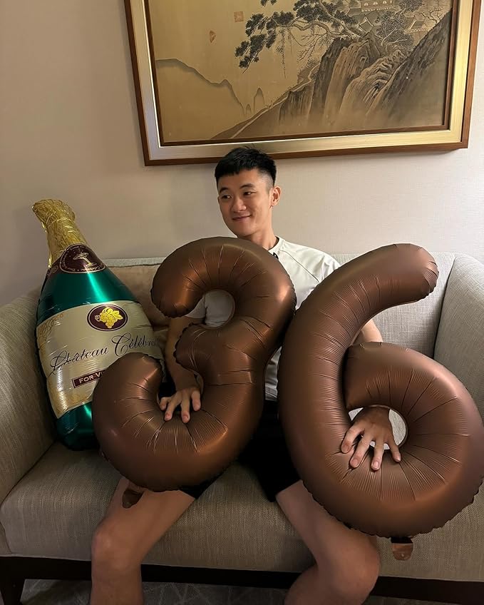 Dark Brown 6 Balloon, Coffee Brown Number Balloons 40 Inch, 6th Balloons for Chocolate Birthday Decorations Party Supplies 6 Birthday Balloon, Number 6