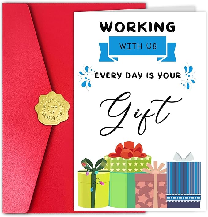Work Anniversary Cards Funny for Men Women, Coworker Birthday Card for Boss Friends, Office Bday Card