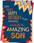 Son Birthday Card, To My Son Birthday Card Gifts from Mom Dad,Gifts for Adult Sons Gift Ideas-8x5.3 Inches, Double-Sided