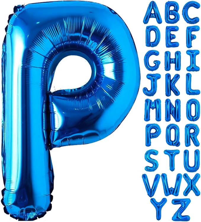 40 Inch Blue Letter P Balloons Alphabet P Letter Balloons Foil Mylar Big Letter Balloons for Birthday Party Anniversary New Year Graduation Wedding Decorations