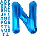 40Inch Blue Letter N Balloon Foil Helium Letter Balloons A-Z Giant Large Mylar Big Party Balloon for Birthday Party Decorations