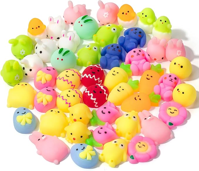 Mr. Pen- Easter Squishy Toys for Kids, 48 Pack, Washable Twistable Stretchy Squishies Bulk, Soft Stress Relief Sensory Toys for Squeezing, Easter Egg Fillers, Party Favors & Classroom Rewards