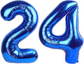 Navy Blue Number 24 Balloon 40 inch, 24 Number Balloons, 24th Navy Blue Birthday Decorations, 24 Year Old Women Men Blue Party Supplies