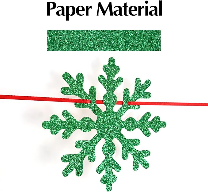 Red and Green Glitter Merry Christmas Banner, Feliz Navidad Banner Christmas Party Supplies, Indoor Xmas New Year Party Decorations Supplies