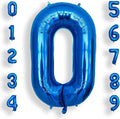 AULE 40 Inch Large 0 Balloon Numbers Blue, Big Foil Number Balloons, Giant Helium Happy Birthday Party Decorations for Man and Women, Huge Mylar Anniversary Party Supplies