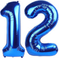 Giant Navy Blue 12 Balloon Number 40 Inch, 12 Number Balloons Birthday Supplies, 12 Year Old Birthday Party Celebration, 12 Balloons Graduations Anniversary Decorations