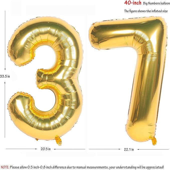 40 Inch gold Number Balloons Helium Foil Mylar Balloon Birthday Party banquet Decoration 37