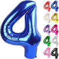 Metallic Blue Number 4 Balloon 40 Inch, 4 Balloon Number, 4th Birthday Decorations, Navy Blue Party Supplies for Boys Girls
