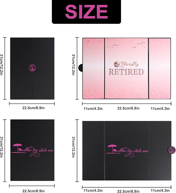 Pink Retirement Party Decorations Large retirement Card Signing Happy Retired Guest Book Creative Retirement Card For Men Women
