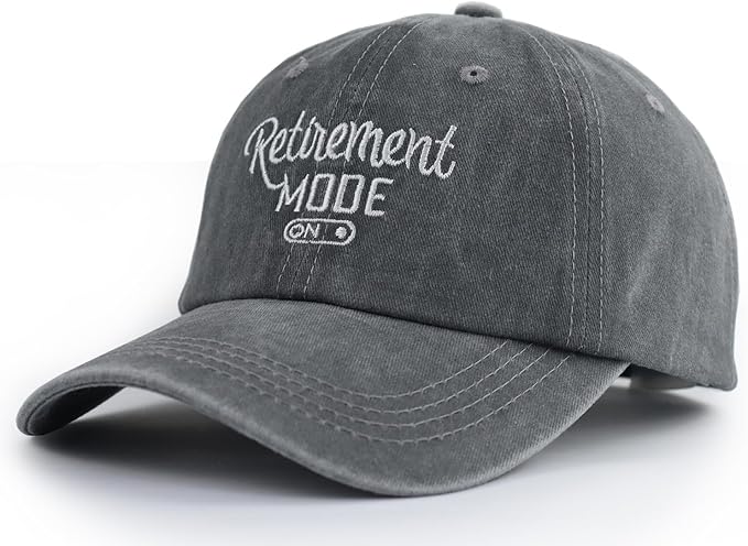 Retirement Baseball Cap for Women Men, Adjustable Washed Embroidered Vintage Classic Retro Cotton Hat