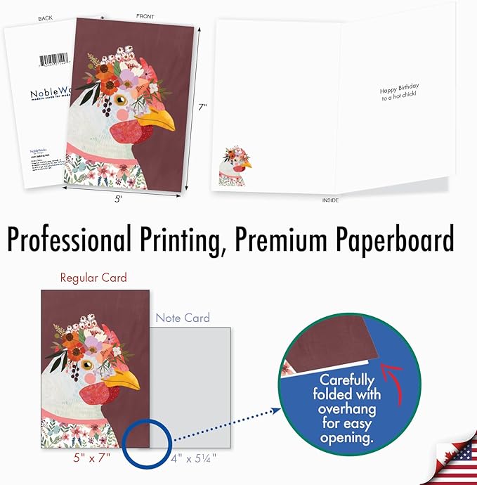 NobleWorks - Birthday Greeting Card with 5 x 7 Inch Envelope (1 Card) Bday Farm Animals C2812EBDG