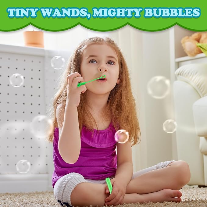 Mini Small Bubbles Wands Toys Gifts Bulk for Kids 64 Pack-Bubble Party Favors Supplies for Toddlers, Bulk Easter Non Candy Treats Goodie Prize for Birthday Wedding Parade Throws Giveaways Handouts