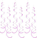 30 Pieces Pink Hanging Swirl Decorations Plastic Streamers Foil Swirls Ceiling Decorations Metallic Holiday Photo Backdrop for Girls Princess Baby Shower Babbie Mermaid Themed Birthday Party Supplies