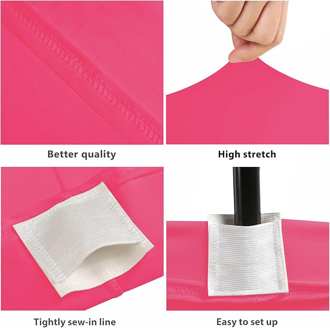 Table Covers for 6 Foot Tables, 2 Pack Fuchsia Washable and Wrinkle Resistant Stretch Tablecloths Rectangle 6ft for Events, Wedding, Banquets, Parties