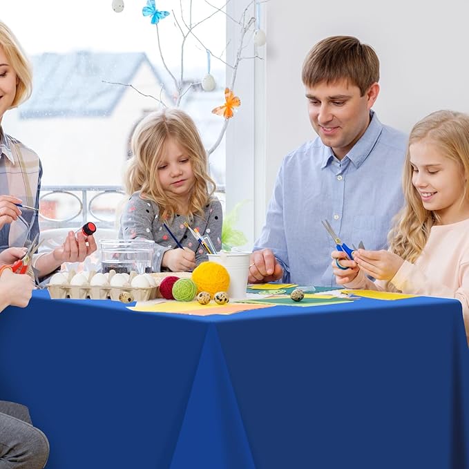 6Pcs Navy Blue Tablecloths,Disposable Plastic Tablecloth,Waterproof Dark Blue Rectangle Table Cover for Graduation Birthdays Weddings Anniversary Party Decorations,54 x 108 Inch