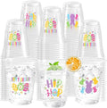 100 Pcs Happy Easter Plastic Cups, 12 Oz Rabbit Bunny Eggs Disposable Clear Party Cups for Spring Easter Party Decoration Supplies Cold Drinking Beverage Ice Cream Snacks