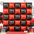 Metallic Red Black and Gold Double Sided Square Foil Balloons Wall,19 Inches Chrome Foil Balloons Tunnel Arch Kit for Bachelorette,Anniversary,Wedding,Birthday,2026 Graduation Party Decorations