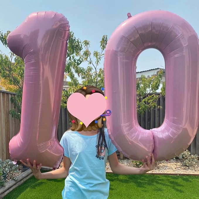 40 Inch Pink Number Balloon 0, Large Number Foil Mylar Balloons for Birthday Party Celebration Decorations Supplies, Digital Balloons for Wedding Anniversary Events Decorations