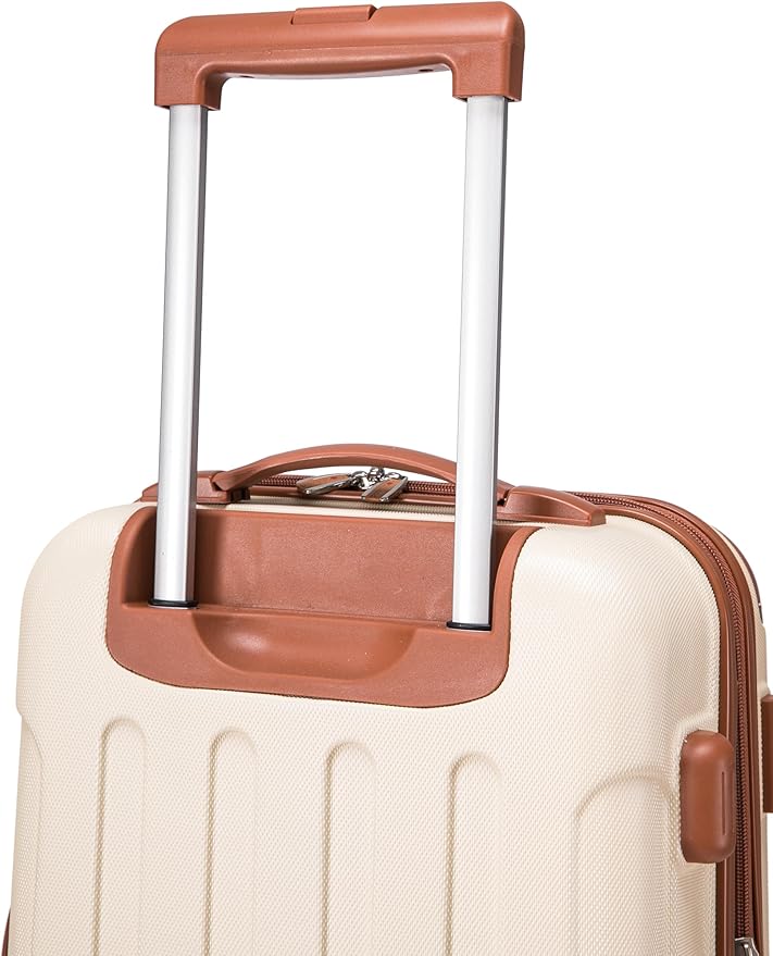 Rockland London Hardside 2 Piece Spinner Wheel Luggage Set, Carry-On 20" and Tote 14", White