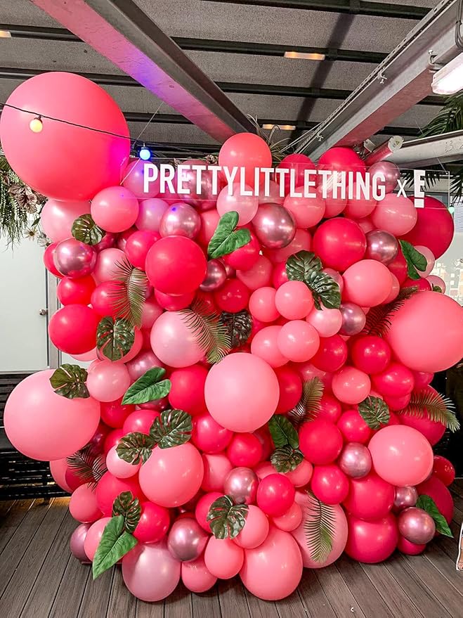 105pcs Hot Pink Balloons 12inch Dark Pink Balloons for Birthday Graduation Baby Shower Wedding Anniversary Princess Theme Party Valentine's Day Decorations