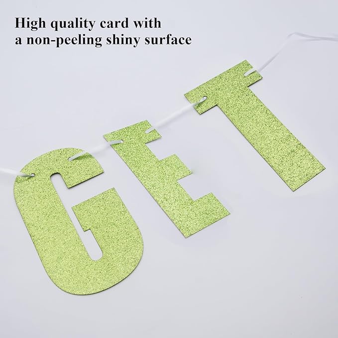 Pre-Strung Party Decorations Get out of my Swamp Bunting Banner Green Glitter Birthday Funny Housewarming Party Decor